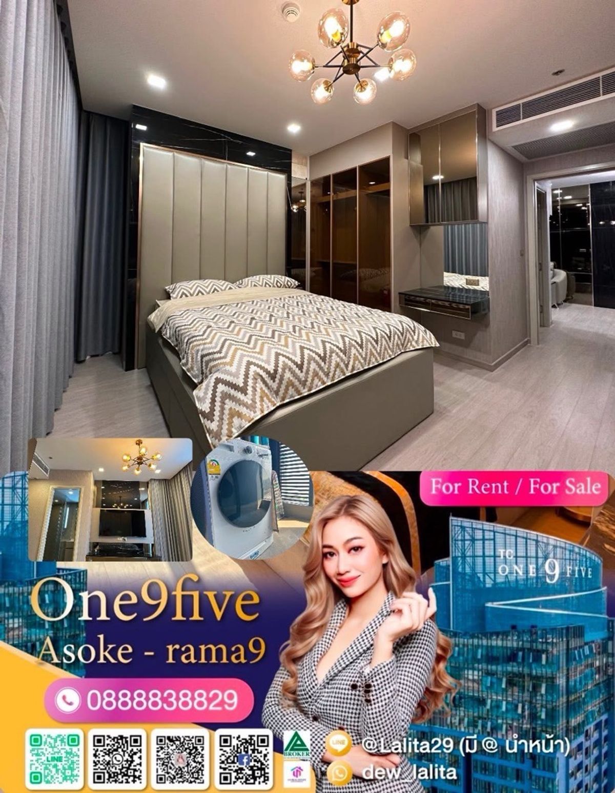 ให้เช่าคอนโดพระราม 9 เพชรบุรีตัดใหม่ RCA : 🔥🔥🔥Hot Price 2 bed 45,000฿🔥🔥🔥
💕For Rent💕One 9 Five 🔥ปล่อยเช่าคอนโด 🏠💕
泰国房地产  转卖/出租/买房 (59 sq.m )
For Rent 🌟 曼谷公寓出租 🌟 A12
🟥🟩🟧🟨🟥🟪🟩🟧🟨🟪🟩🟥🟨🟧🟩
✅ 2 bed 2 bath 🛁 
✅ เพียง 45,000฿ 💕 
✅ ขนาด  59 ตรม  🏠 ประตูล็อกดิจิตอล
✅ บิ้วอินทั้งห้