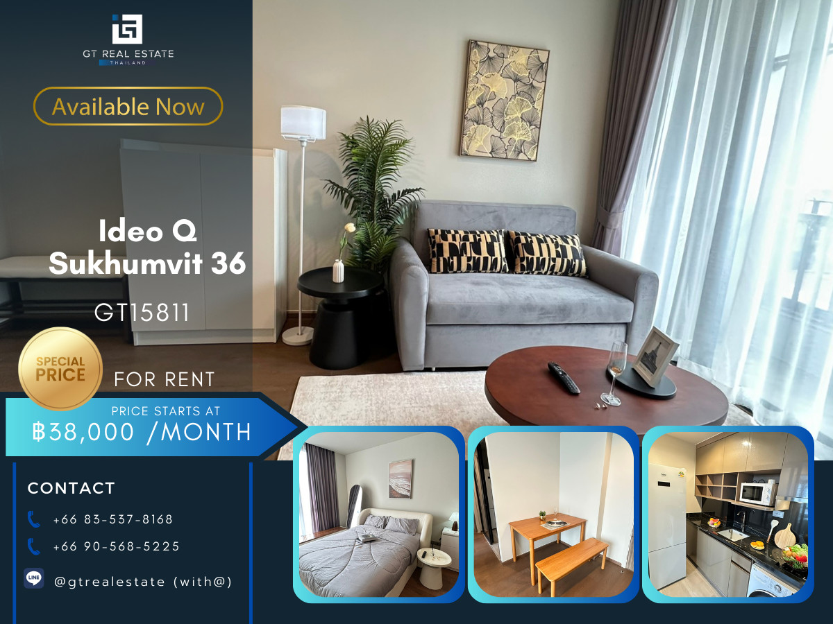For RentCondoSukhumvit, Asoke, Thonglor : ✨ GT15811 | Condo Ideo Q Sukhumvit 36, convenient travel, next to BTS, there is a shuttle, beautiful room, fully furnished, ready to move in!!