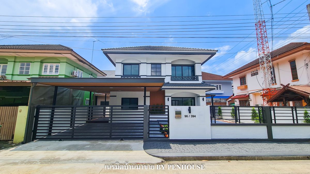 For SaleHouseMin Buri, Romklao : 2 storey detached house for sale in Suwinthawong area A lot of living space Flora Ville Suwinthawong 38 Rd., New Vet.