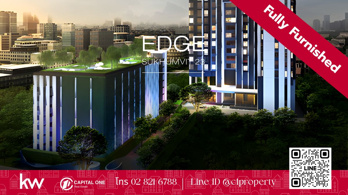 For RentCondoSukhumvit, Asoke, Thonglor : Rent Condo Edge Sukhumvit 23 | 1 Bedroom 43.26 sq.m., Floor 23 | East corner corner rooms