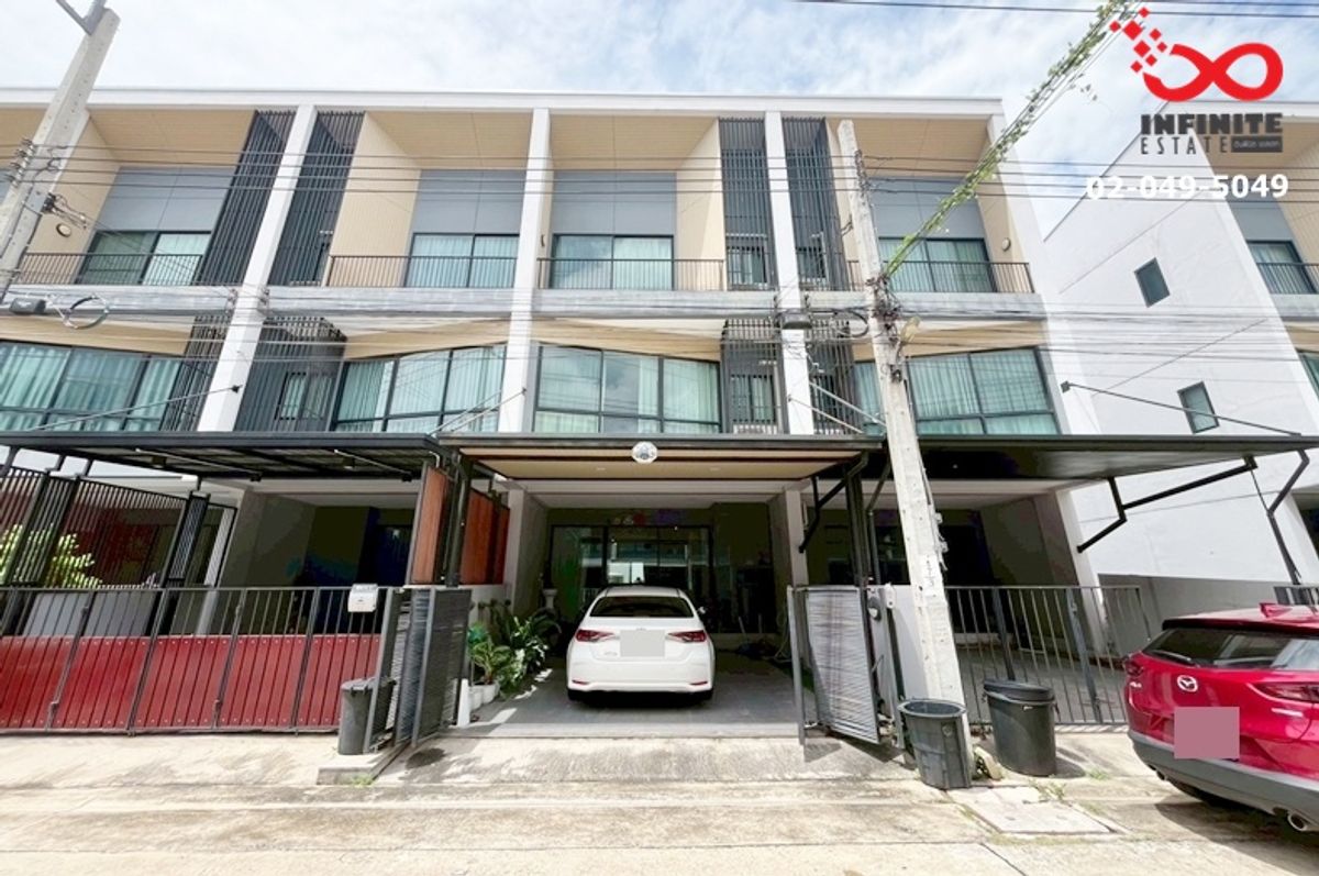 For SaleTownhomeMin Buri, Romklao : 3 -story townhome for sale, Nalin Grand Avenue, Ring - Rama 9, near Airport Link