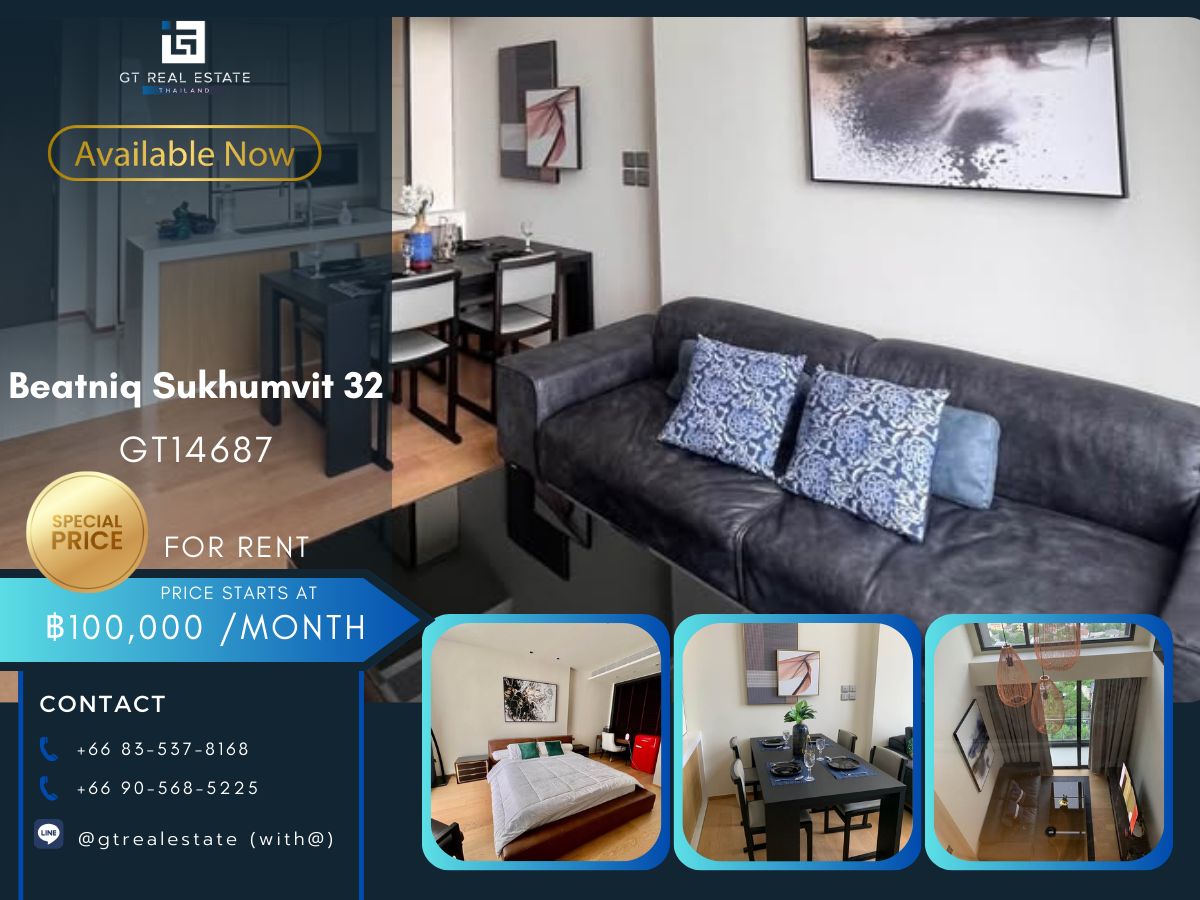 For RentCondoSukhumvit, Asoke, Thonglor : Luxury condo at Beatniq Sukhumvit 32. Convenient to travel. Ready to move in !!