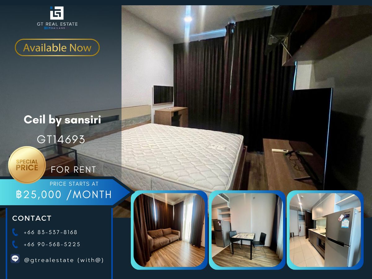 For RentCondoSukhumvit, Asoke, Thonglor : CEIL BY SANSIRI Condo is convenient to travel near the BTS Skytrain. There is a beautiful room shuttle, complete furniture !!