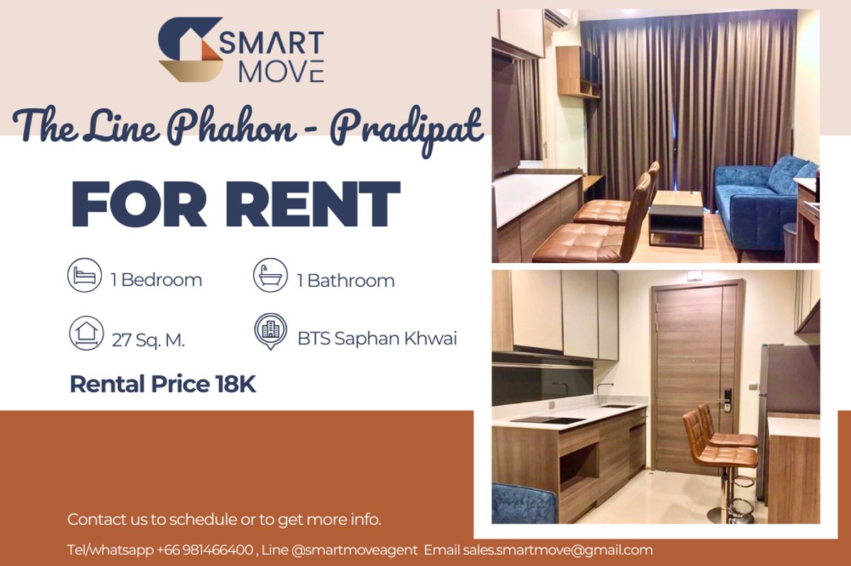 For RentCondoSapankwai,Jatujak : 🔥 For Rent !! high floor 31++, Good location, great facility!!🔥 Code C20240700083.......The Line Phahon - Pradipat, 1 bedroom, 1 bathroom, furnished, ready to move in 📣📣