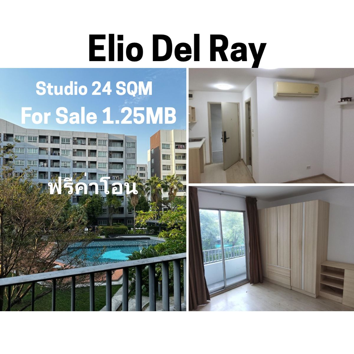 For SaleCondoOnnut, Udomsuk : Eli Del Ray - Studio Unit near BTS Phunnawithi with Fully-fitted furniture