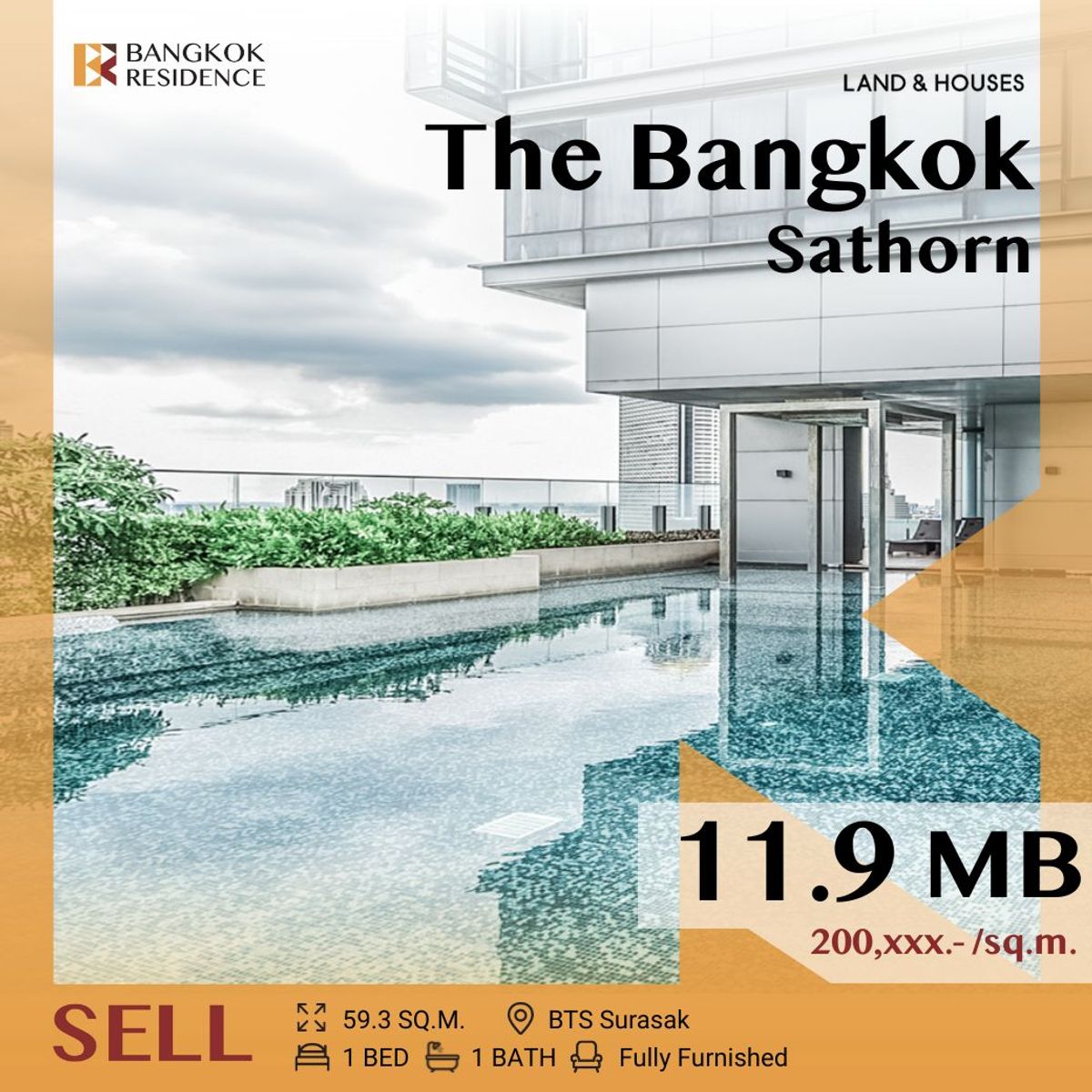 ขายคอนโดสาทร นราธิวาส : 🎉Stylish Functional Unit,The Bangkok Sathorn near BTS Surasak