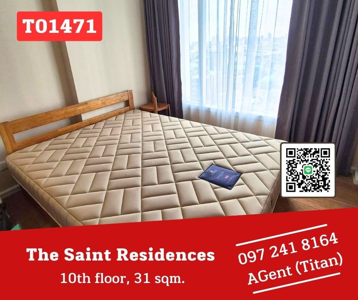 For RentCondoLadprao, Central Ladprao : 🎯The Saint Residence🔥🔥 The ceiling is high, the sun is not hot, complete, ready to move in. Like to talk to the event (T01471)
