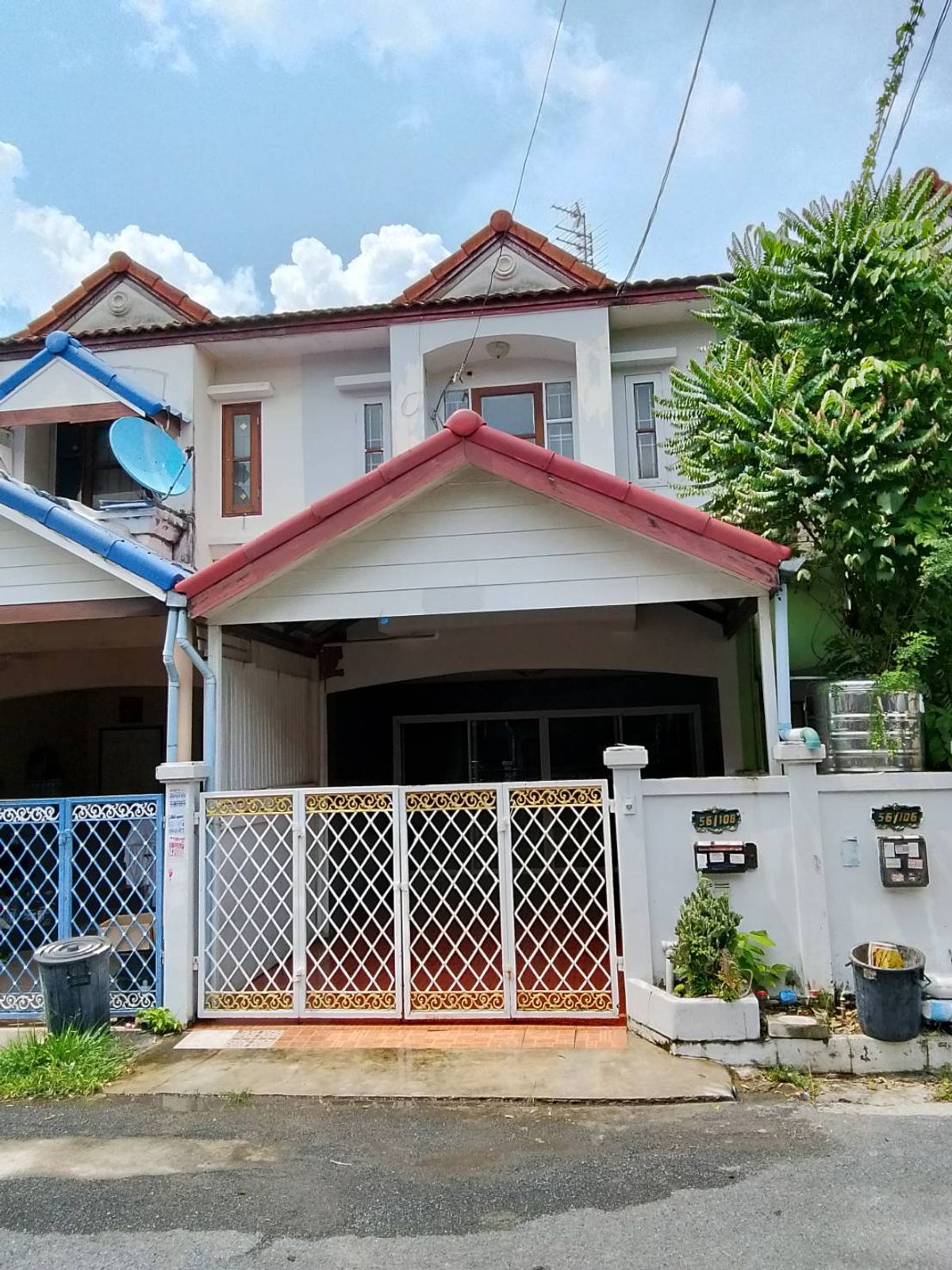 For RentTownhomeMin Buri, Romklao : 2 -story townhouse for rent, area 16 sq.w., KZ Ram Inthra Village 6 Soi Phraya Suren 45