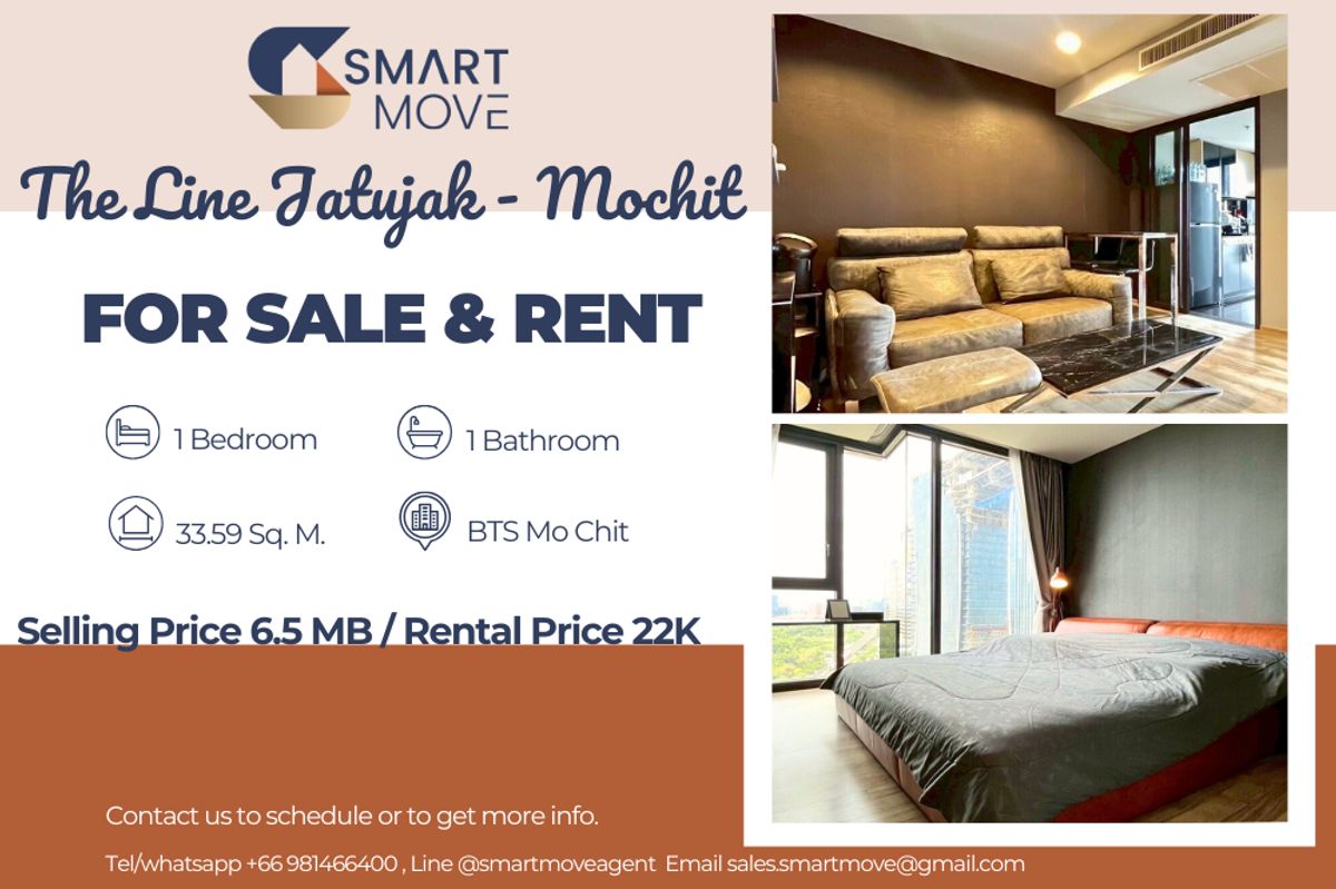CondoSapankwai,Jatujak : 🔥 For Sale - Rent !! high floor 18++, Garden view / pool view, great facility!! 🔥 Code C20250900019..........The Line Jatujak - Mochit, 1 bedroom, 1 bathroom, furnished, ready to move in, Special Deal!!📣📣