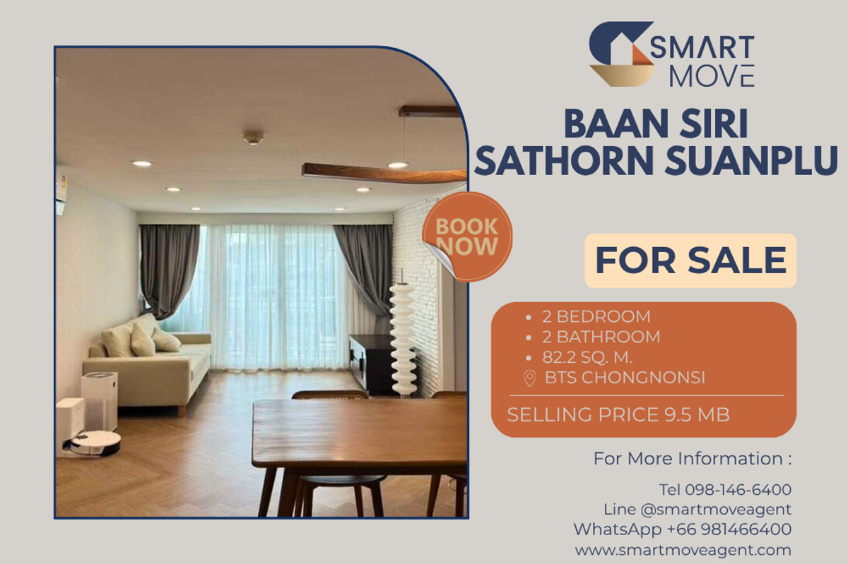 For SaleCondoSathorn, Narathiwat : 🔥 For Sale !! 🔥 Code C20250900034..........Baan Siri Sathorn Suanplu, 2 bedroom, 2 bathroom, furnished, Special Deal!!📣📣