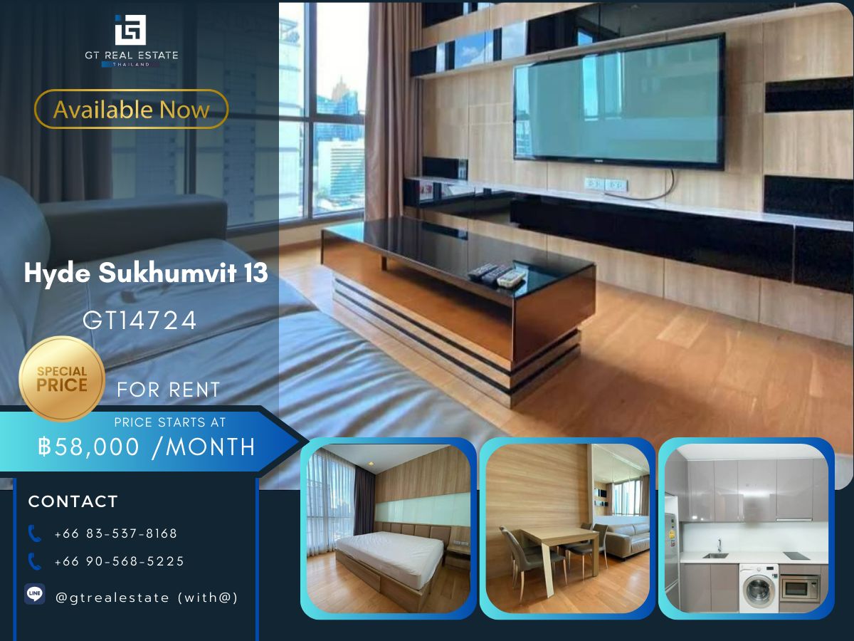 CondoNana, North Nana,Sukhumvit13, Soi Nana : The Hyde Sukhumvit 13 condo is convenient to travel near the BTS Skytrain. There is a beautiful room shuttle, fully furnished !!
