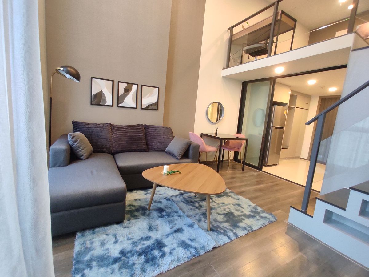 For RentCondoRama9, Petchburi, RCA : For Rent: Knightsbridge Space Rama 9 Duplex 1 Bedroom, 1 Bathroom, 1 Living Room - Size 39 SQ.M. - 21st Floor - 𝐅𝐮𝐥𝐥𝐲 𝐅𝐮𝐫𝐧𝐢𝐬𝐡𝐞𝐝 with Electrical Appliances