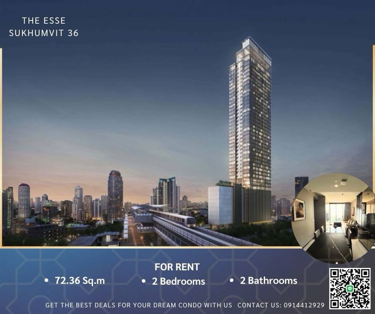 ให้เช่าคอนโดสุขุมวิท อโศก ทองหล่อ : The Esse Sukhumvit36 For rent