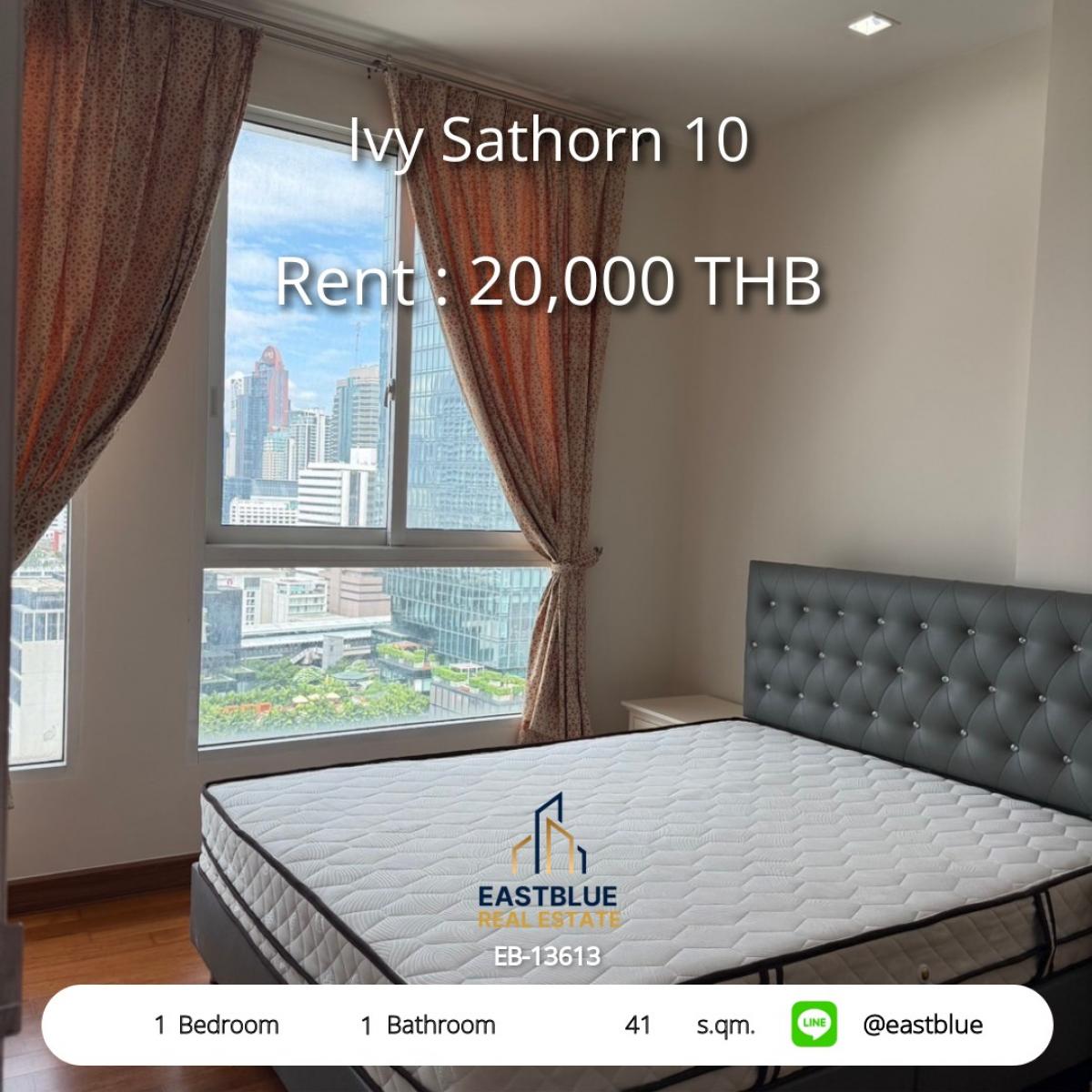 For RentCondoSathorn, Narathiwat : ให้เช่าคอนโด Ivy Sathorn 10 ใกล้ BTS ช่องนนทรี 1 ห้องนอน 20,000 บ./ด. 
พร้อมสิ่งอำนวยความสะดวกครบครัน ลงตัวทั้งงานและชีวิต!