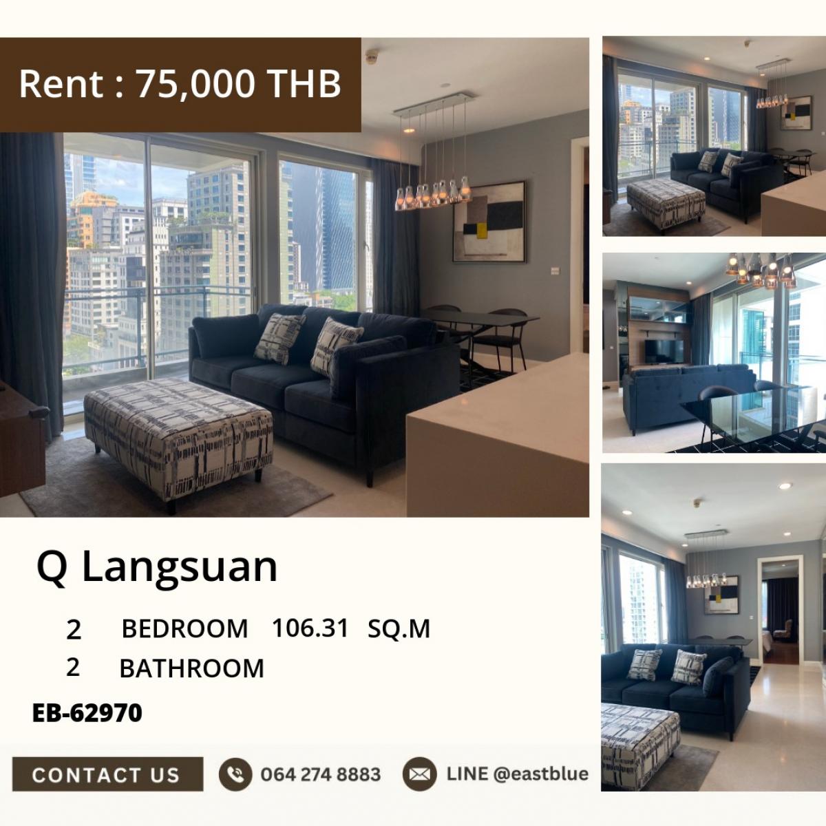 For RentCondoWitthayu, Chidlom, Langsuan, Ploenchit : 22/03/2026, Luxury condo with 2 bedrooms in the heart of Lang Suan, near BTS Ratchadamri
For sale at 22 million Baht or for rent at 75,000 Baht/month, complete with full amenities! 0642748883