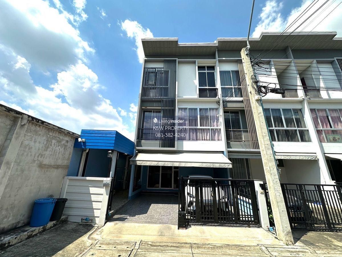 For RentTownhomeNawamin, Ramindra : 3-storey townhome rental, free circuit, gate, remote control, corner room, Sammakorn University, Avenue Ram Inthra-Ring Road