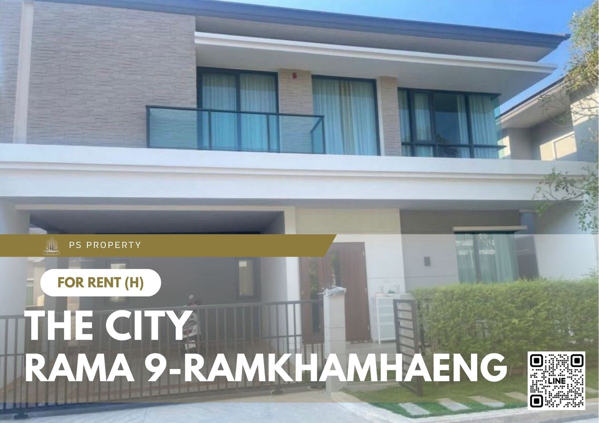 For RentHouseMin Buri, Romklao : Single house for rent 📍 The City Rama 9-Ramkhamhaeng 📍 4 bedrooms, 5 bathrooms, fully furnished and equipped with appliances