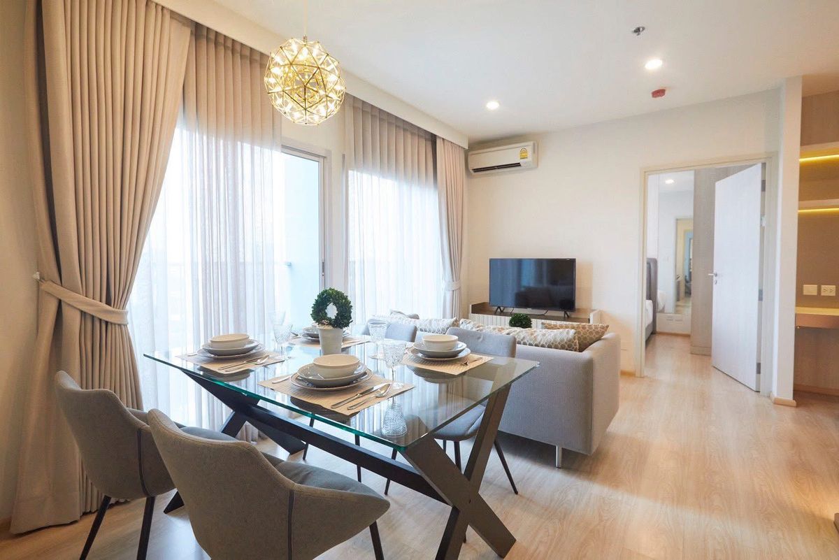 For RentCondoRatchadapisek, Huaikwang, Suttisan : For rent 📍 Noble Revolve Ratchada 📍2 bedrooms, fully furnished and equipped, near MRT Thailand Cultural Center