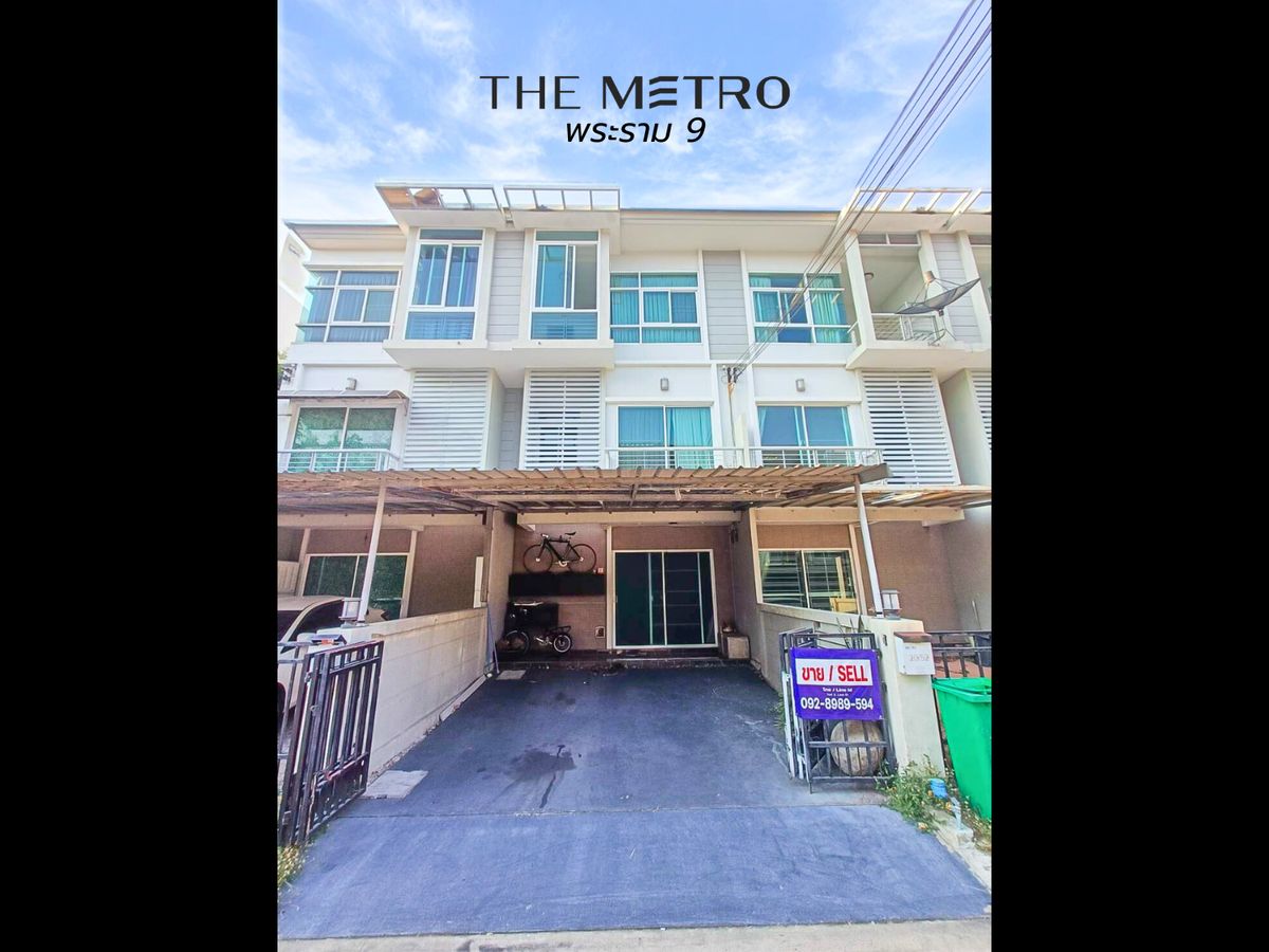 For SaleTownhomeLadkrabang, Suwannaphum Airport : 3 -story townhome for sale, The Metro Rama 9, PENTHOUSE bedroom for 5 minutes to expressway and 3 bedrooms, 3 bathrooms, 18.8 sq.w.