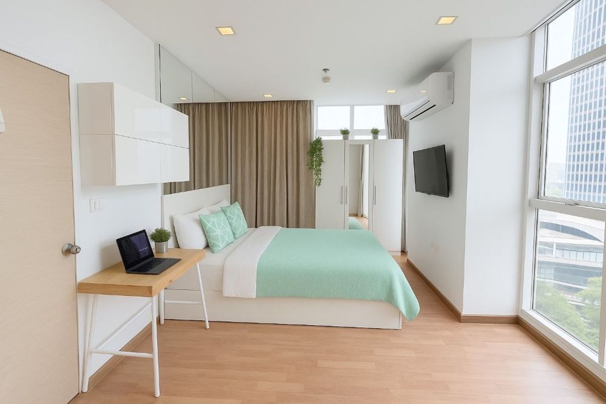 ขายคอนโดบางนา แบริ่ง ลาซาล : ขายคอนโด The Coast Condo ชั้น 12A ห้องมุม แต่งครบพร้อมเข้าอยู่ ทำเลดี ติดทางด่วน ใกล้ BTS บางนา