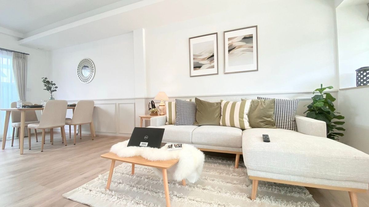 For RentTownhomeBangna, Bearing, Lasalle : Townhouse for rent 📍 Indy 2 Bangna-Ramkhamhaeng 2 📍 3 bedrooms, 3 bathrooms, fully furnished and equipped with appliances