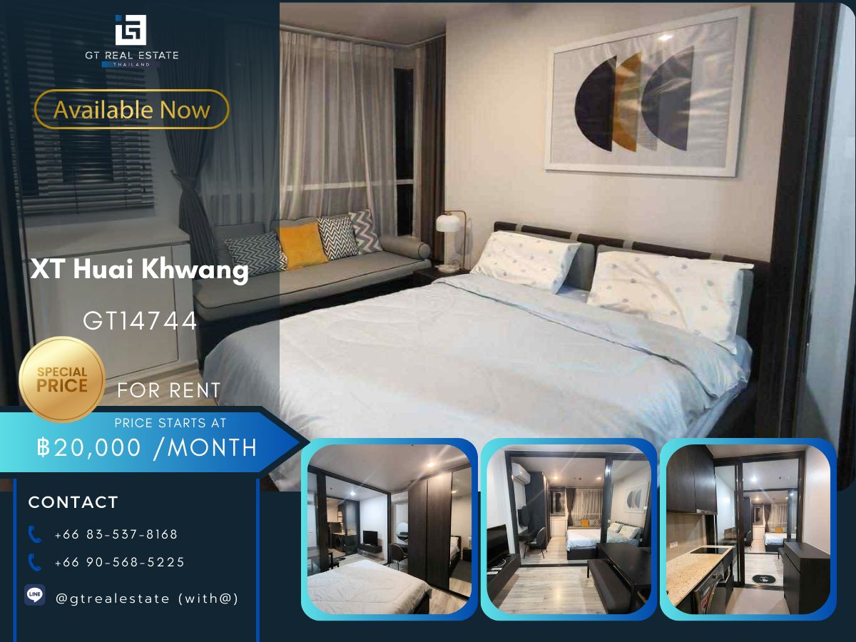 For RentCondoRatchadapisek, Huaikwang, Suttisan : The XT Huai Khwang Condo is convenient to travel near the MAT BTS. There is a beautiful room shuttle, complete furniture, ready!