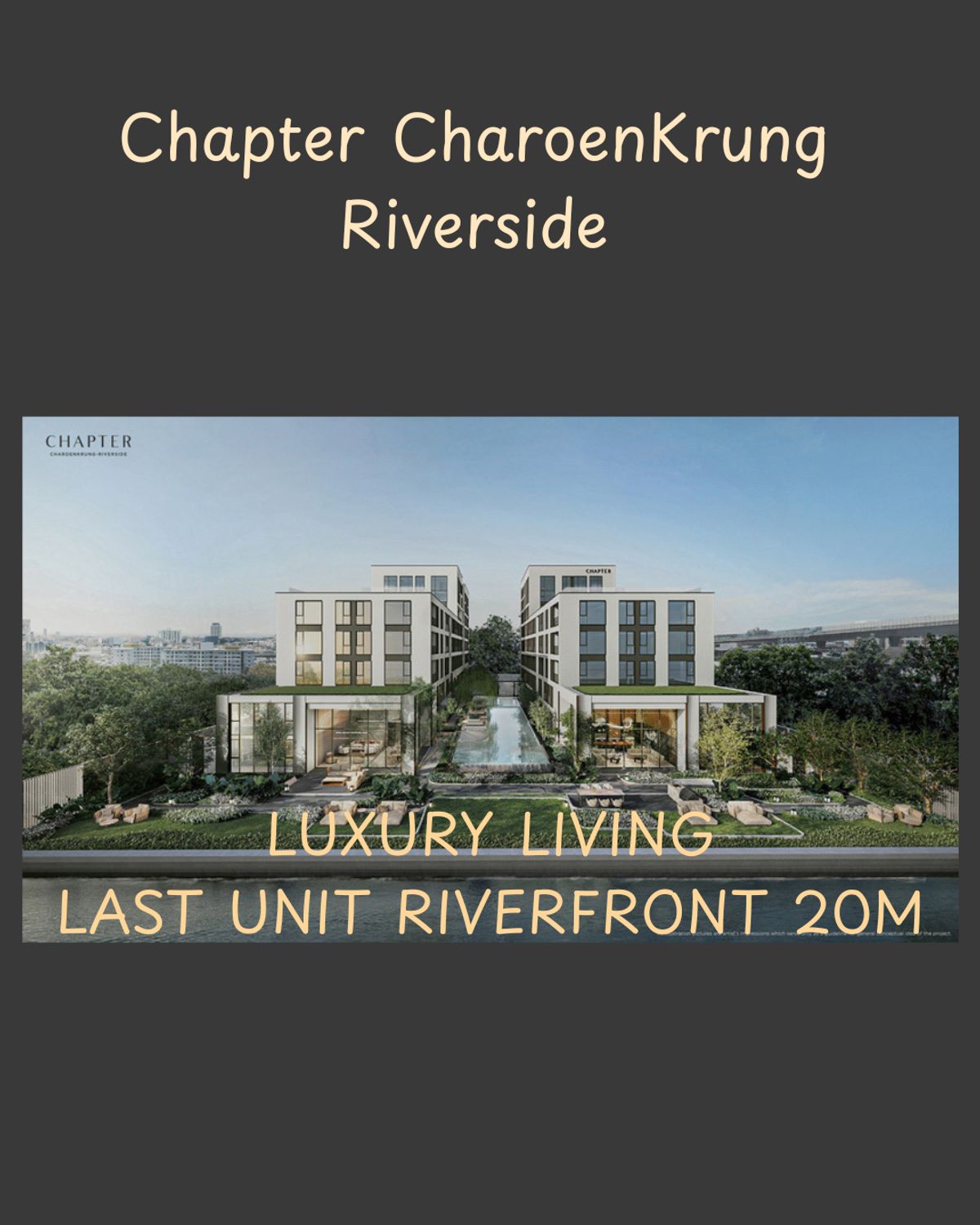 ขายคอนโดสาทร นราธิวาส : ขายด่วน chapter charoenkrung riverside ยูนิตสุดท้ายสำหรับคนไทยห้องใหญ่มีลดราคาให้พิเศษ