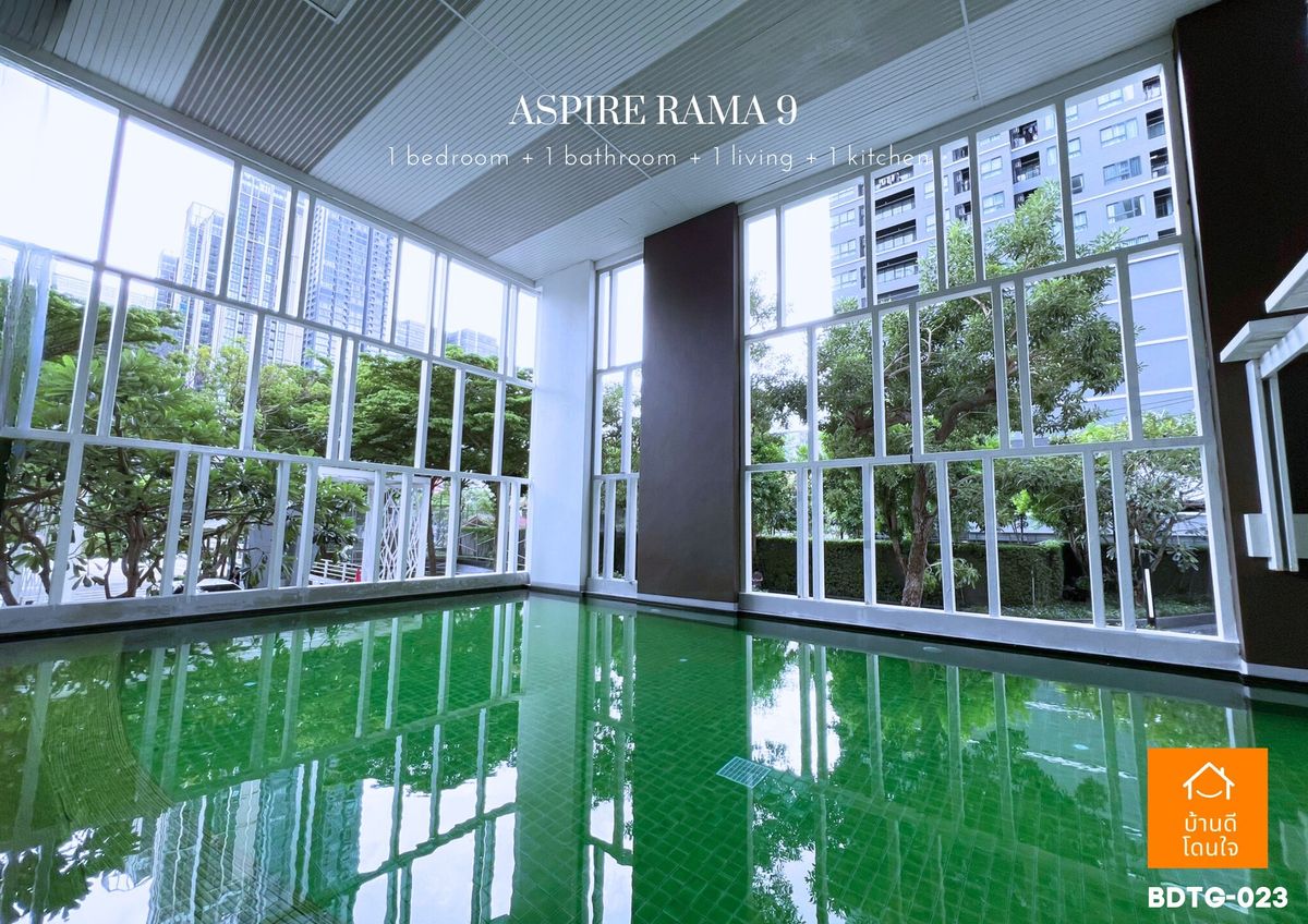 For SaleCondoRama9, Petchburi, RCA : Special Discount! Aspire Rama 9 (32.8 sq.m.) 1 bedroom, 1 bathroom, 300 meters to MRT Rama 9