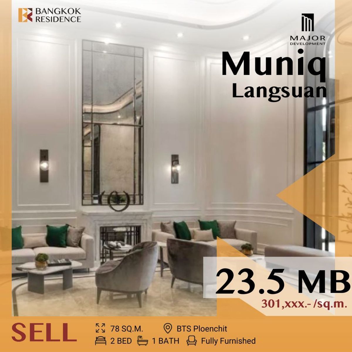 For SaleCondoWitthayu, Chidlom, Langsuan, Ploenchit : 🔥Muniq Langsuan, Rare Luxury Find in the Heart of Bangkok! Near BTS Ploenchit