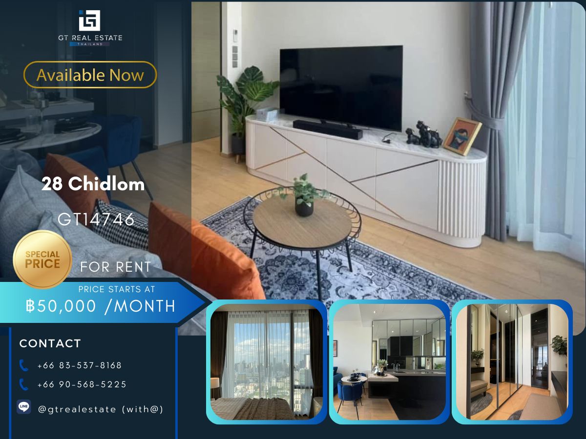 For RentCondoWitthayu, Chidlom, Langsuan, Ploenchit : Condo 28 CHIDLOM. Convenient transportation. Near the BTS BTS, have a beautiful furniture shuttle. Ready to move in !!