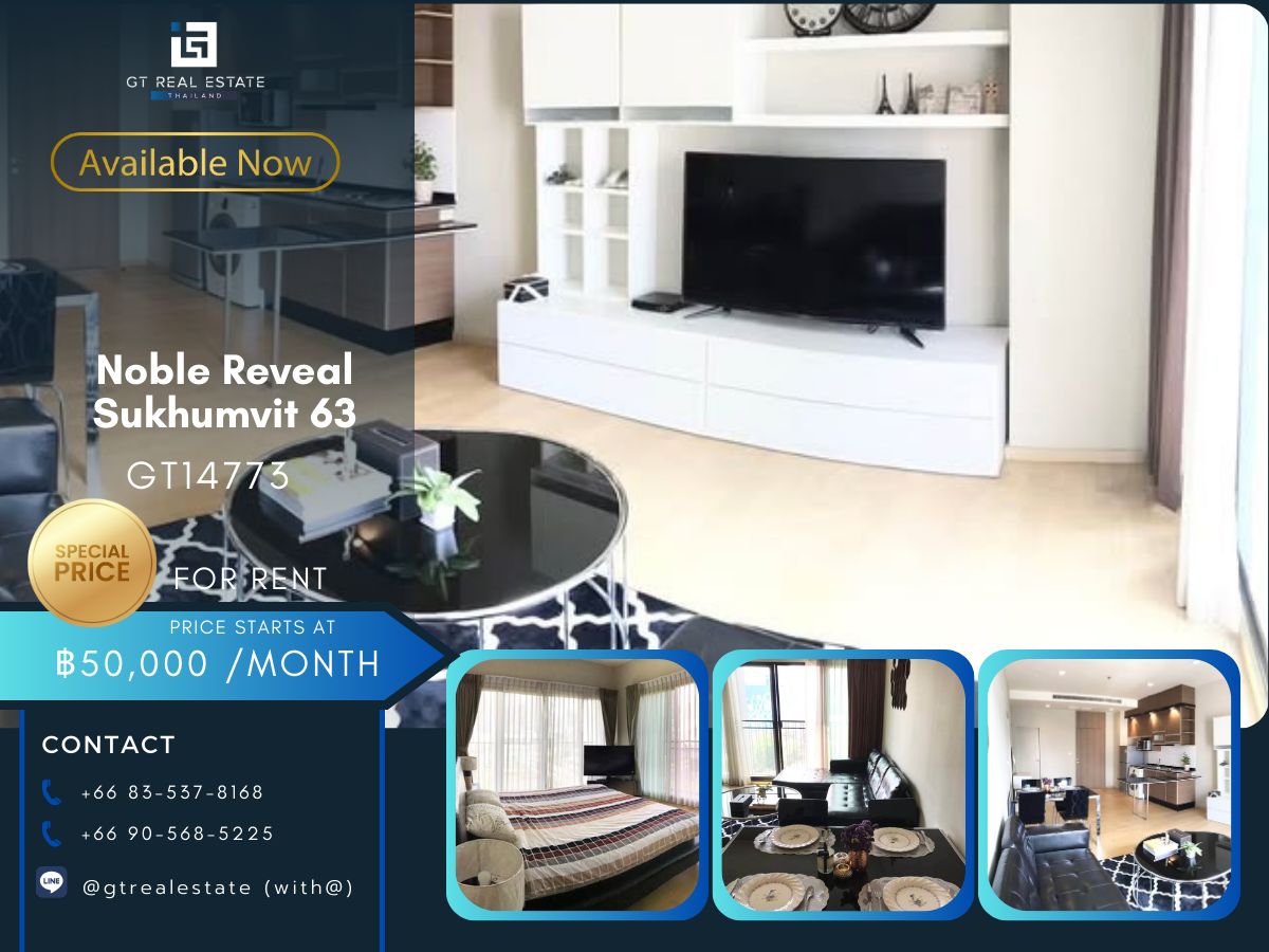 For RentCondoSukhumvit, Asoke, Thonglor : Noble Reveal Sukhumvit 63 condo, convenient transportation, near the BTS train, has a full -five shuttle, ready !!