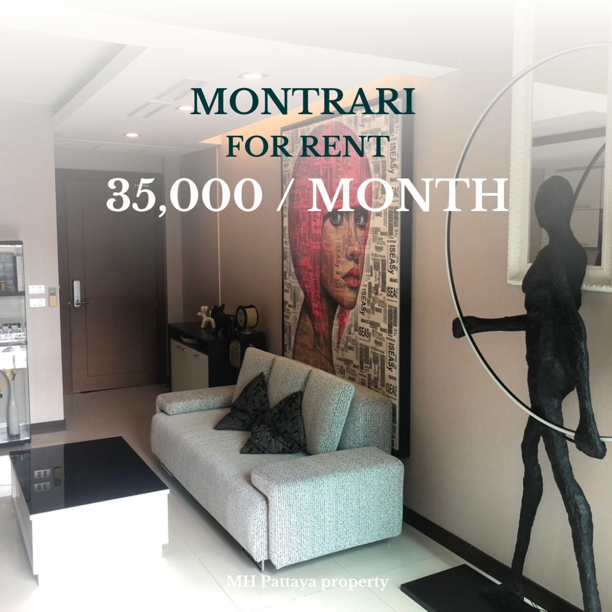 For RentCondoPattaya, Bangsaen, Chonburi : 🏝️ Montrari Condo Duplex for Sale & Amp; Rent - Direct Pool Access | 5.9 MB (FQ) | 35,000 THB/Month