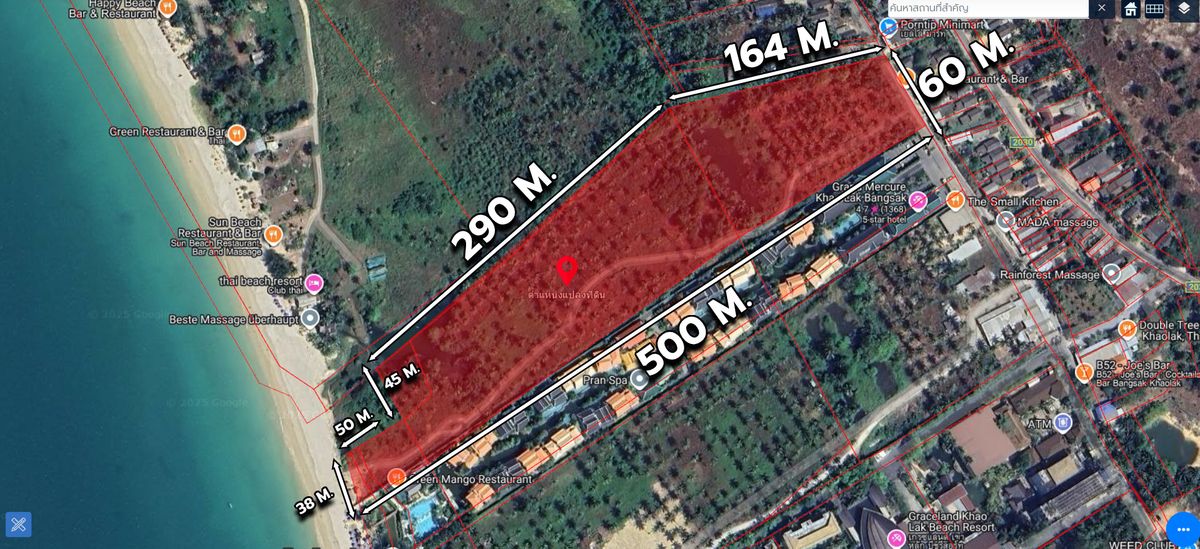 ขายที่ดินพังงา : ขาย ที่ดินติดทะเล เนื้อที่ 26 ไร่ 2 งาน 38.8 ตร.ว. วิวสวย พังงา บางม่วง ตะกั่วป่า 