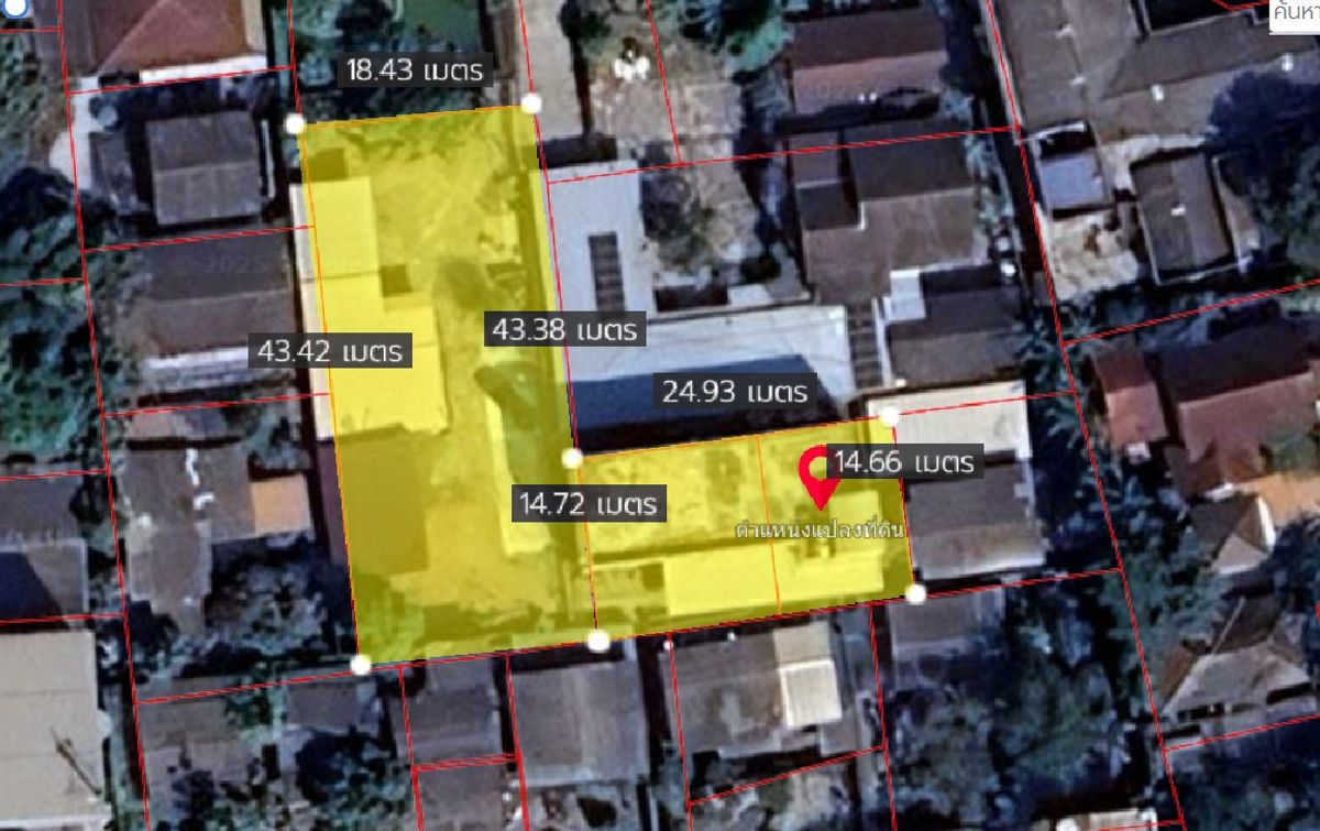 For SaleLandKasetsart, Ratchayothin : Land for sale with apartment , area of ​​290 Sqw , Vibhavadi 58, can walk through to Bang Khen Road.