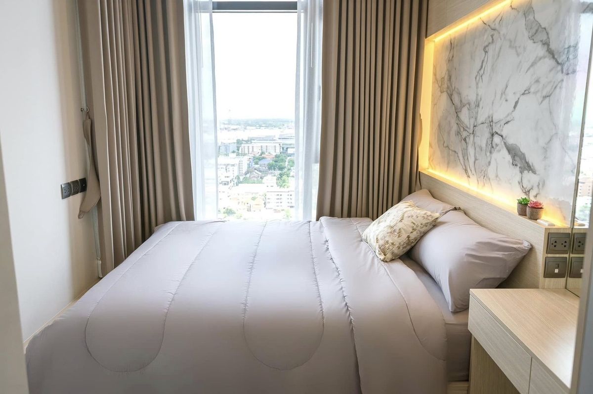For SaleCondoOnnut, Udomsuk : Beautifully decorated for you to stay with the bend view of Bang Krachao at The Line Sukhumvit 101