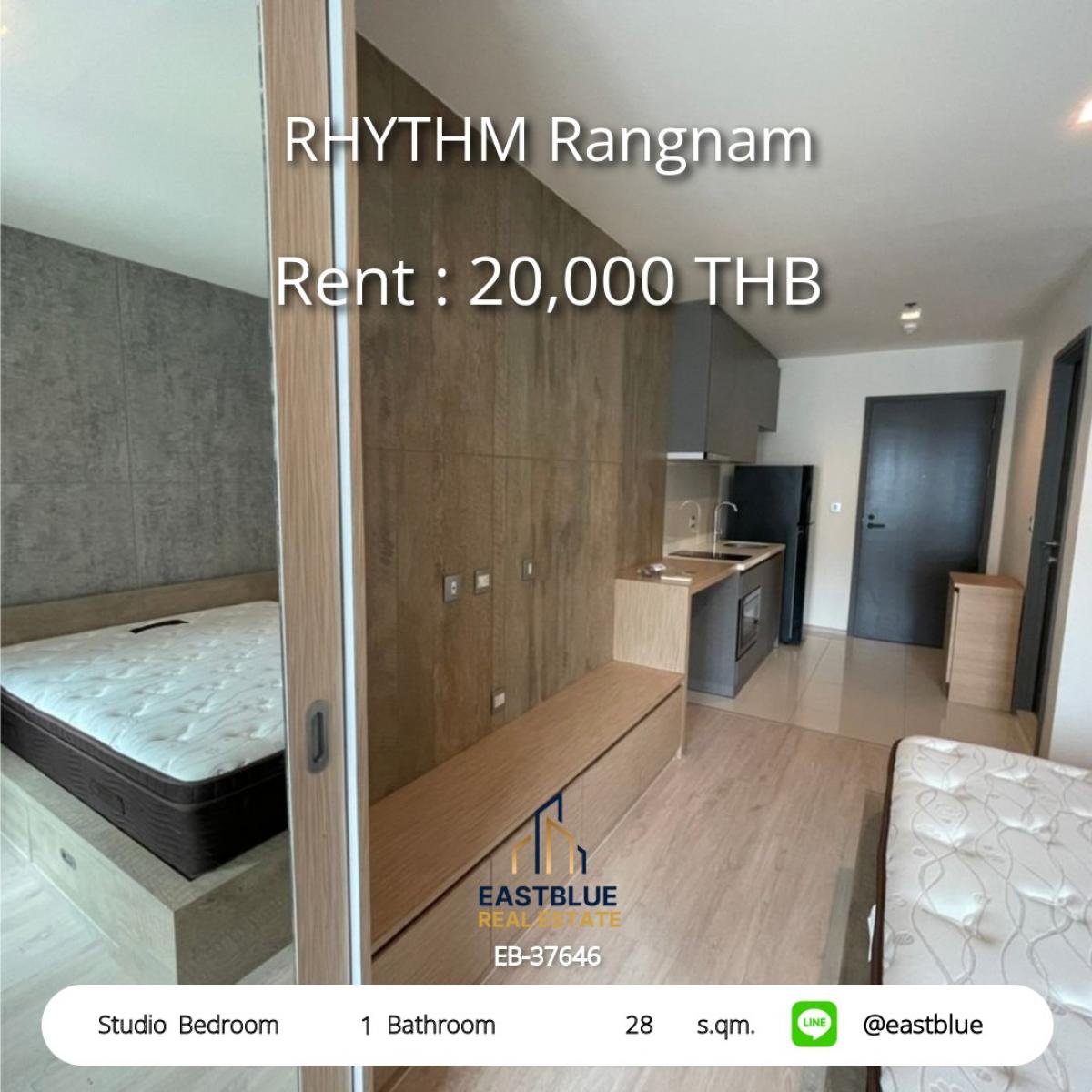 For RentCondoRatchathewi,Phayathai : สตูดิโอพร้อมอยู่ ใกล้ BTS อนุสาวรีย์ชัย เพียง 20,000 บาท/เดือน! 
RHYTHM Rangnam ห้องสวย วิวดี สิ่งอำนวยความสะดวกครบครัน!