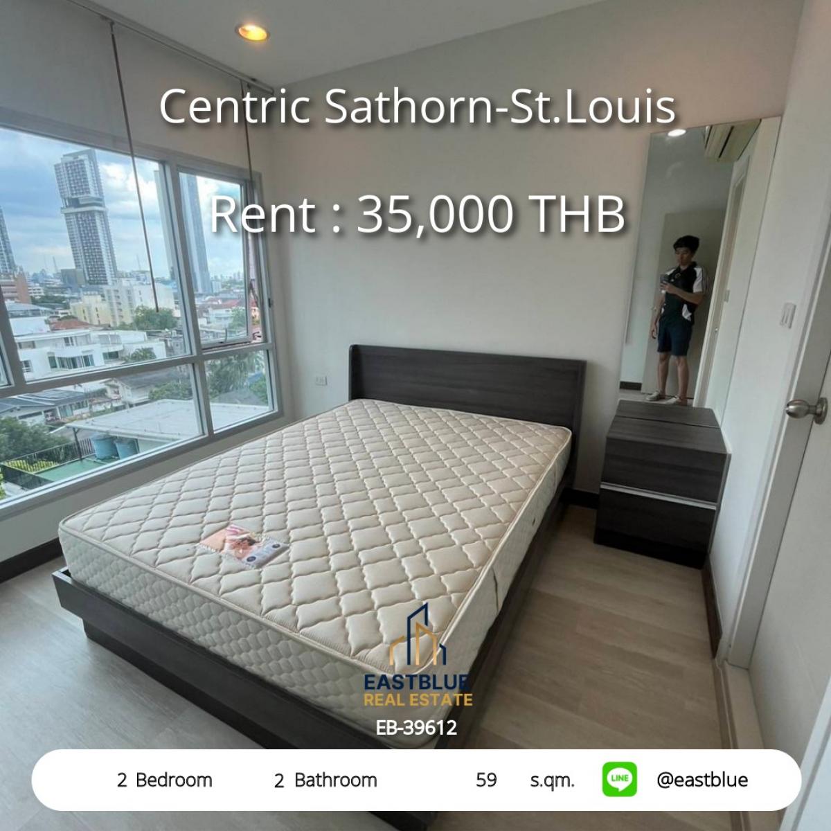 ให้เช่าคอนโดสาทร นราธิวาส : เช่าคอนโดหรู Centric Sathorn-St.Louis 2 ห้องนอน ใจกลางสุรศักดิ์ 
ใกล้ BTS สระว่ายน้ำ-ฟิตเนส พร้อมอยู่! เพียง 35,000 บาท/เดือน