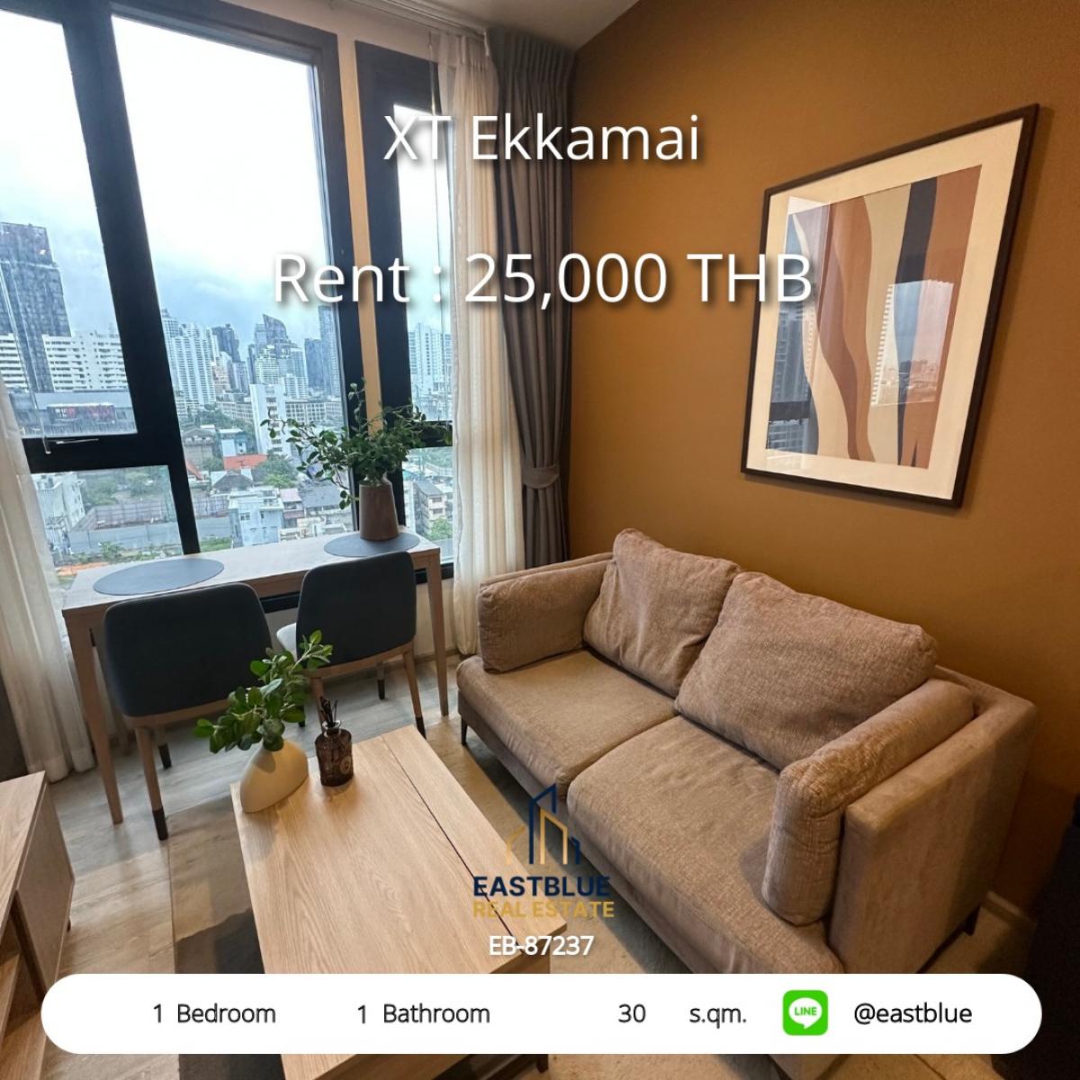 ให้เช่าคอนโดสุขุมวิท อโศก ทองหล่อ : ห้องสวย 1 นอน ใกล้ BTS เอกมัย! 
เช่าคอนโด XT Ekkamai 25,000 บาท/เดือน