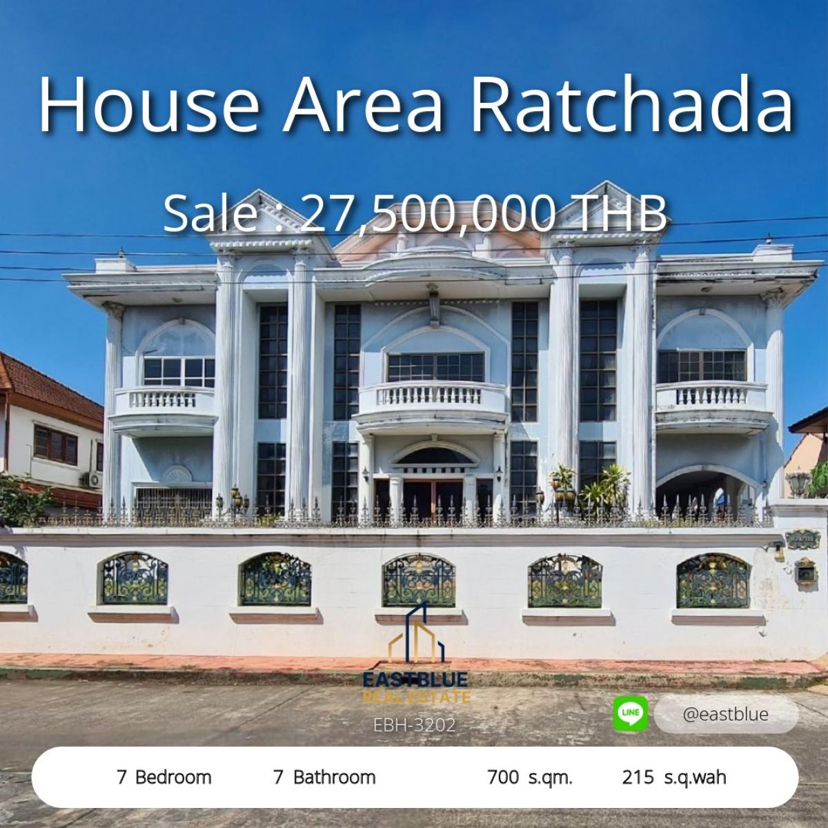 For SaleHouseRatchadapisek, Huaikwang, Suttisan : Big house, 7 bedrooms, Ratchada, 700 sq m, near the city! 
Spacious 7-Bedroom House in Ratchada 700 sqm – City Living Ready!
