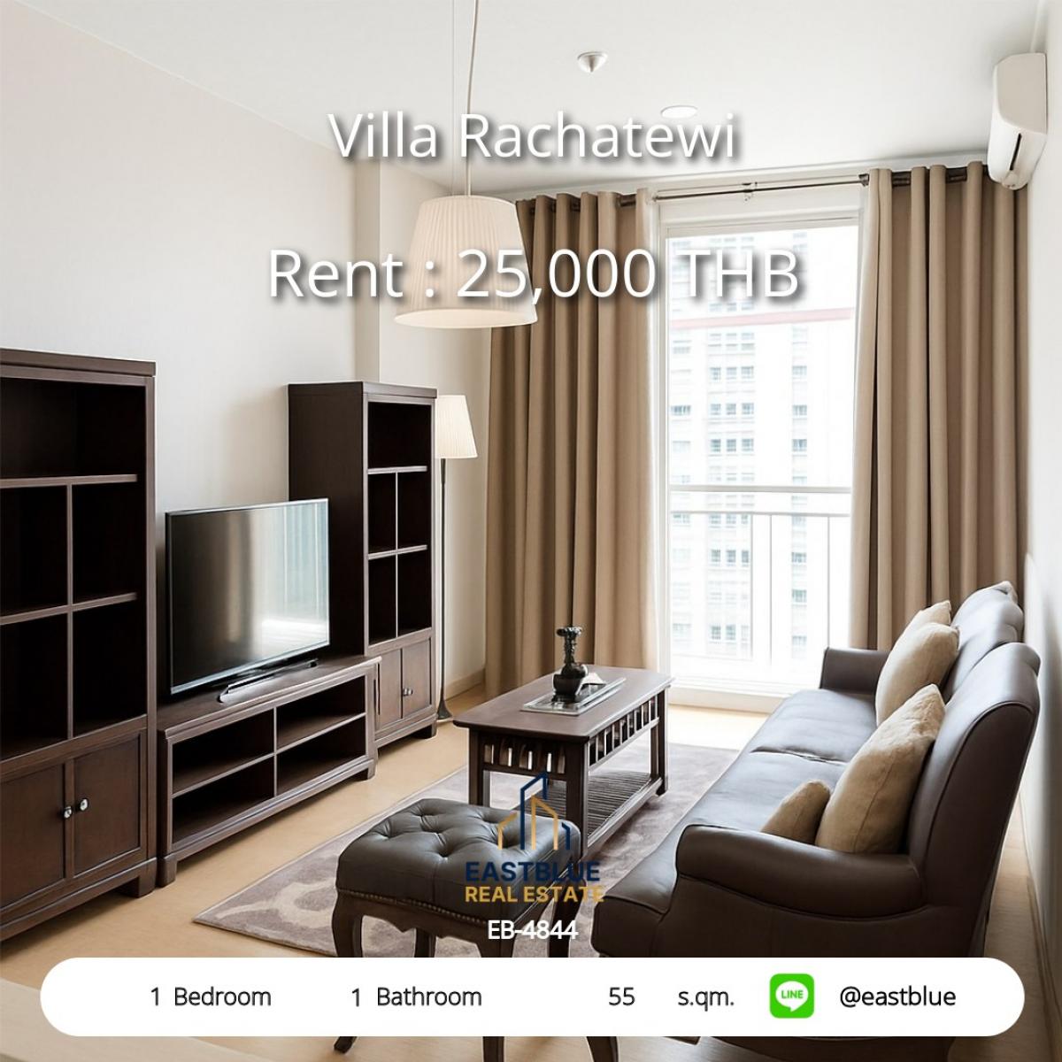 For SaleCondoRatchathewi,Phayathai : Beautiful room, nice view in the heart of Ratchathewi, 1 bedroom, 25,000 baht/month
Close to BTS Ratchathewi, surrounded by complete amenities!