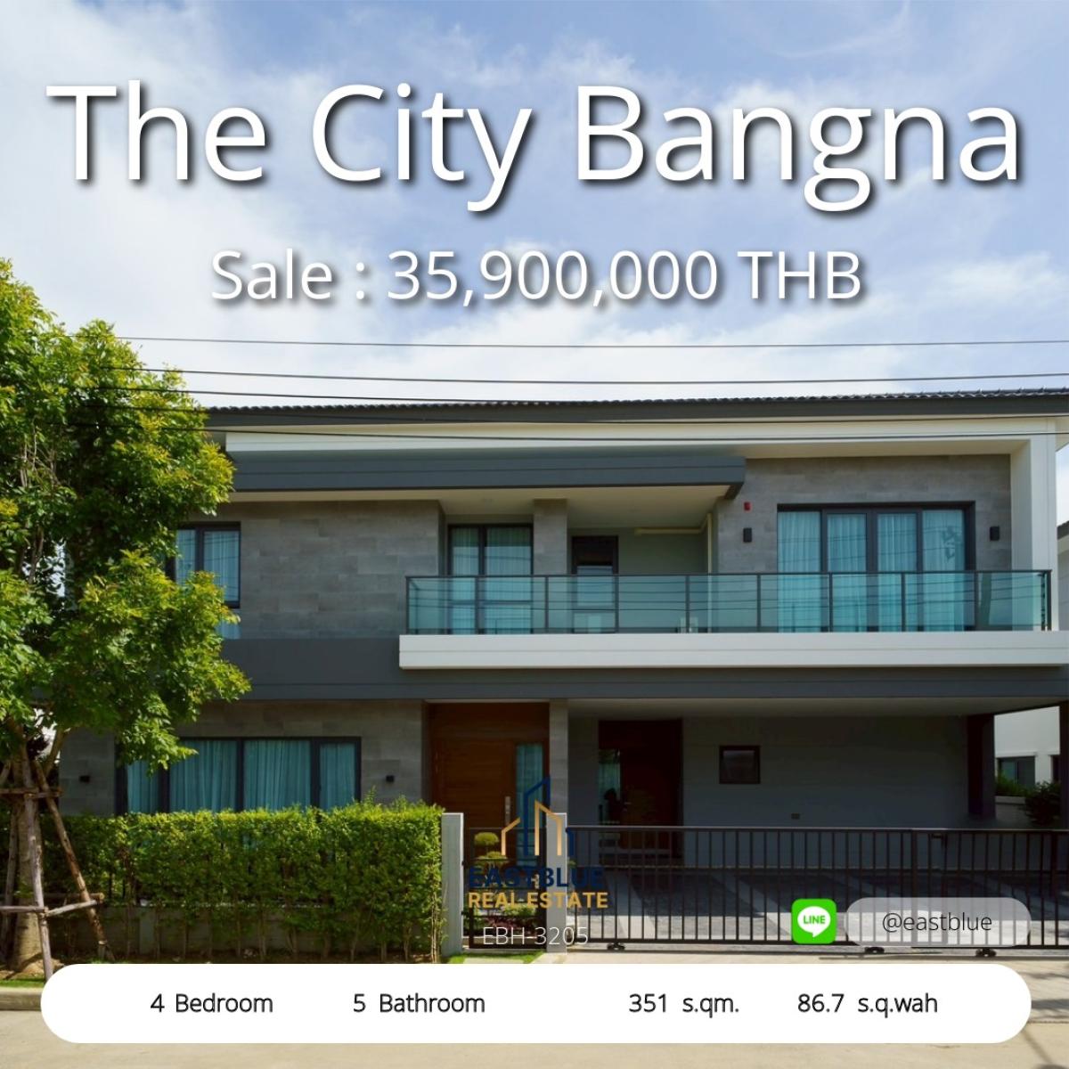For SaleHouseBangna, Bearing, Lasalle : Luxurious 4 bedroom detached house, The City Bangna, ready to move in. Luxurious 4-Bedroom House at The City Bangna, Ready to Move In!