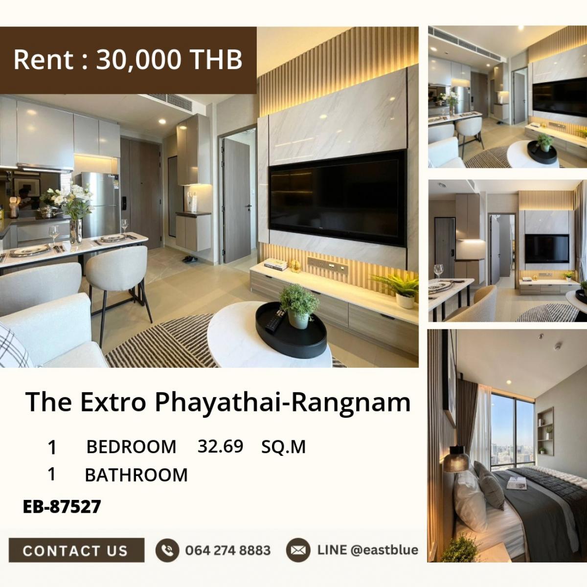 For RentCondoRatchathewi,Phayathai : 18/03/2026, Rent a condo at The Extro Phayathai-Rangnam
near BTS Victory Monument with complete amenities! 0642748883