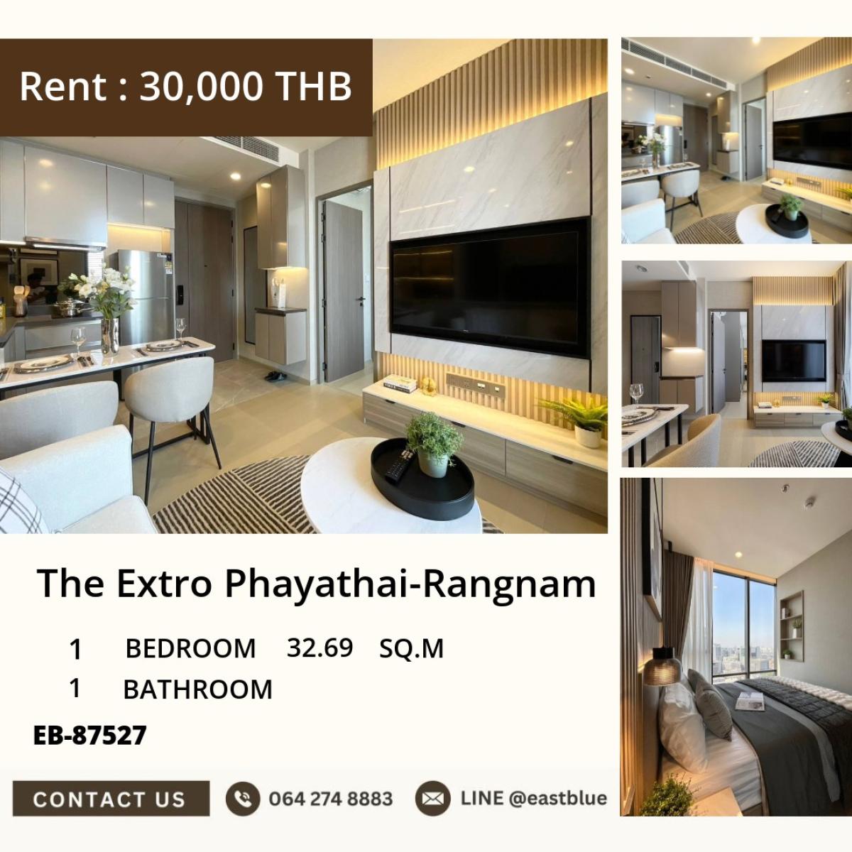 For RentCondoRatchathewi,Phayathai : 24/03/2026, Rent a condo at The Extro Phayathai-Rangnam
near BTS Victory Monument with complete amenities! 0642748883