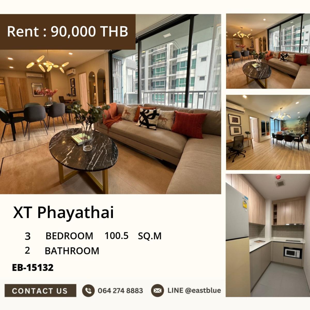 For SaleCondoRatchathewi,Phayathai : 24/03/2026, Ultimate condo XT Phayathai 3 bedrooms 2 bathrooms ready to move in in the city center!
Rent for only 90,000 THB/month or buy for 16 million THB. Hurry to reserve today! 0642748883
