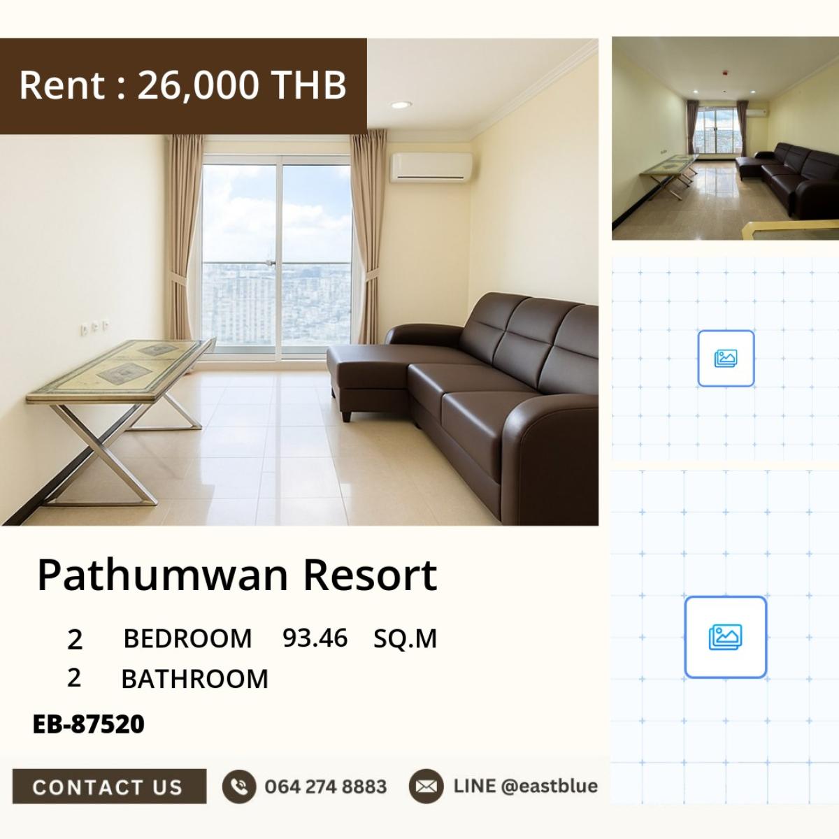 For RentCondoRatchathewi,Phayathai : 30/03/2026, Rent a luxury 2-bedroom condo @Pathumwan Resort near BTS Phaya Thai
with fitness pool - 26,000 Baht/month. Start your new life! 0642748883