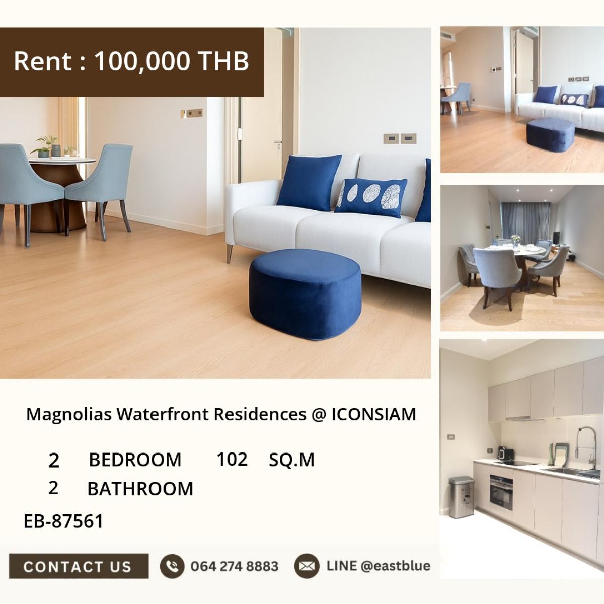 For RentCondoWongwianyai, Charoennakor : 03/04/2026, # Exquisite 2-Bed Luxury Condo at ICONSIAM Magnolias Waterfront Residences - Stunning River Views! 🌆 0642748883