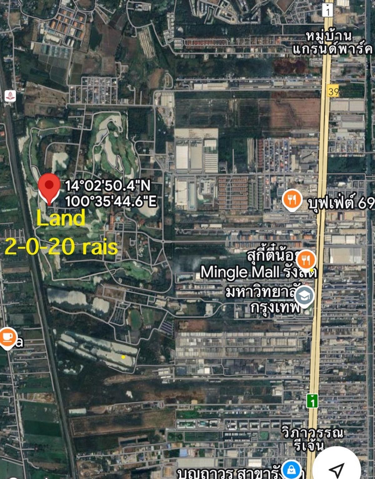 For SaleLandPathum Thani,Rangsit, Thammasat : Selling a very beautiful empty, suitable for building a house in Pine Golf Course, Rangsit area 2-0-20 rai for sale 28.7 million baht