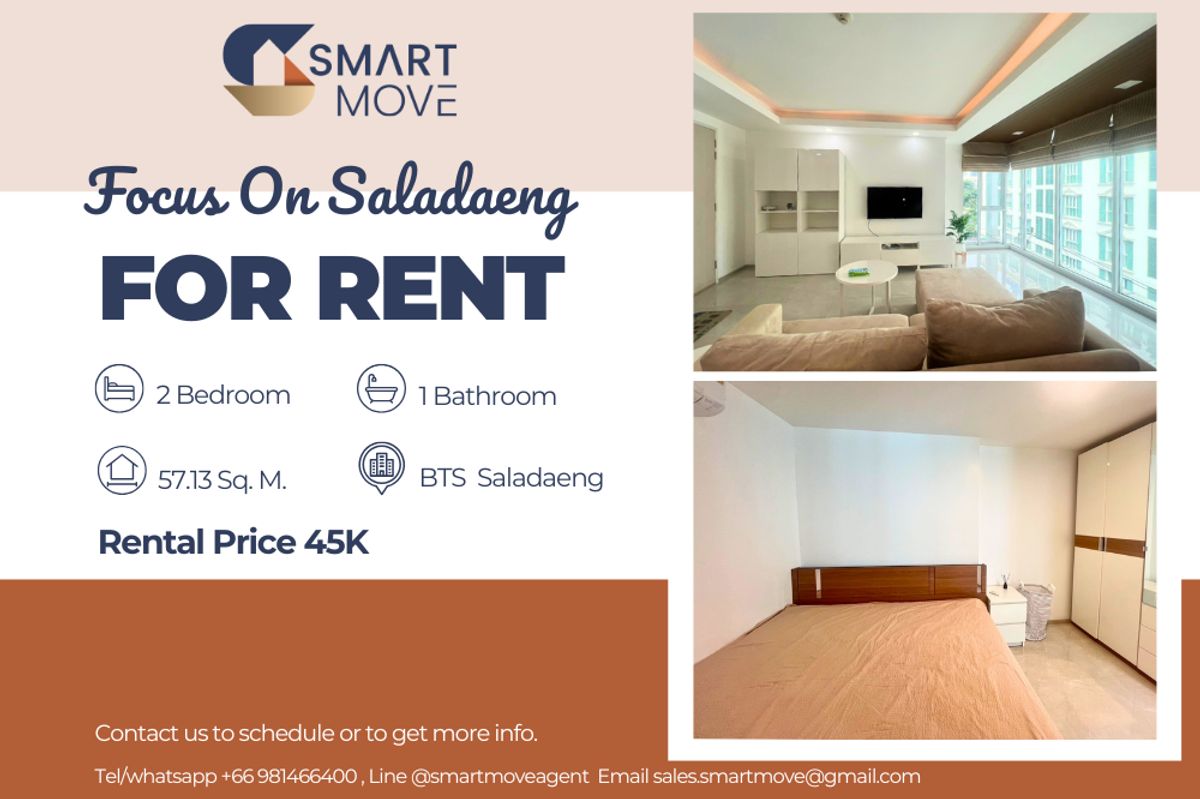 For RentCondoSilom, Saladaeng, Bangrak : 🔥 For Rent !! corner room, Wide living room !! 🔥 Code C20240400023..........Focus On Saladaeng, 2 bedroom, 1 bathroom, furnished, ready to move in 📣📣