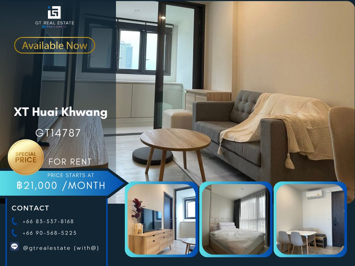 ให้เช่าคอนโดรัชดา ห้วยขวาง : คอนโด XT Huai Khwang เดินทางสะดวก ใกล้รถไฟฟ้าเอ็มอาที มีรถรับส่ง ห้องสวย เฟอร์นิเจอร์ครบ พร้อมอยู่!