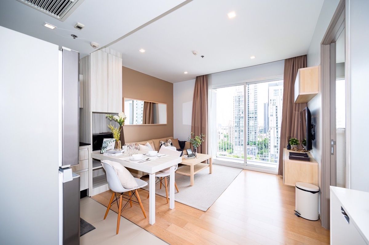 ให้เช่าคอนโดสุขุมวิท อโศก ทองหล่อ : คอนโด 1 ห้องนอน 1 ห้องน้ำ 45 ตรม ที่ HQ บาย แสนสิริ ให้เช่า 45,000 บาทต่อเดือน สุขุมวิท ซอย 55 BTS ทองหล่อ